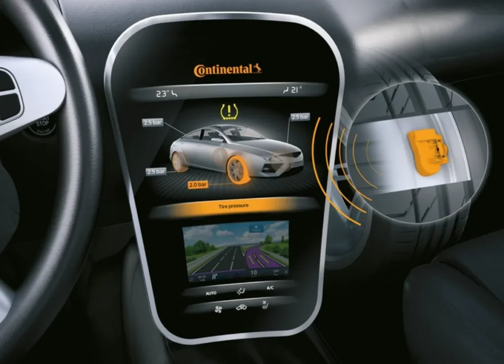 Car tire pressure display screen