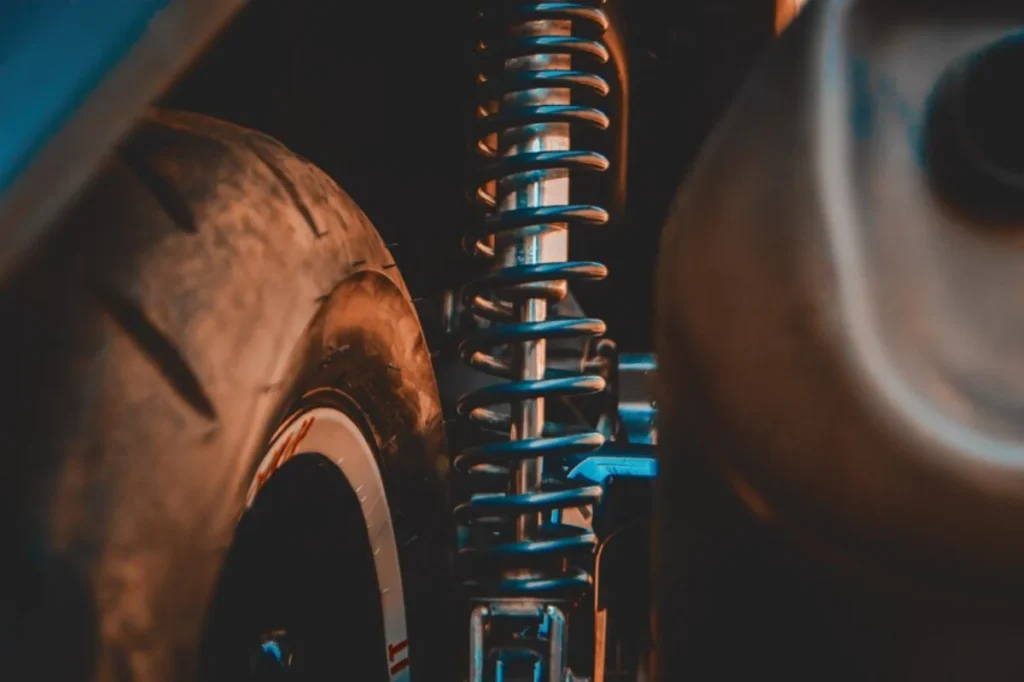 Vehicle suspension and tire close-up