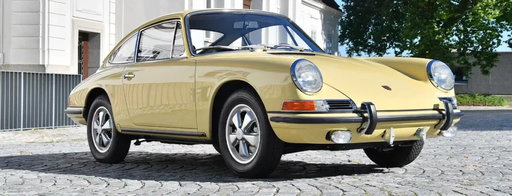 Yellow vintage sports car