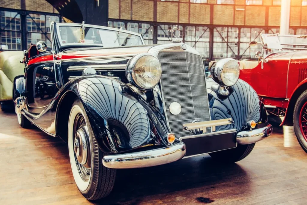 Classic black convertible car